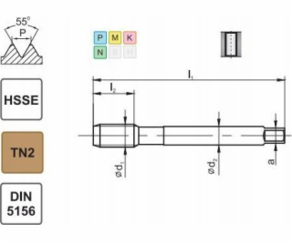 Fanar THREAD G 1/8 DIN-5156B HSSE TIN 800X