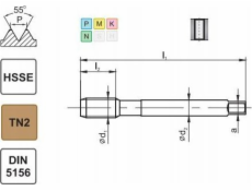 Fanar THREAD G 1/8 DIN-5156B HSSE TIN 800X