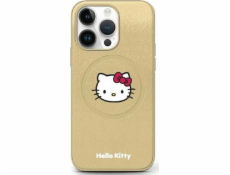 Sourcing Hello Kitty HKHMP13LPGHCKD iPhone 13 Pro / 13 6.1 zlato/zlaté pevné pouzdro Kožené Kitty Head MagSafe