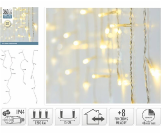 Koopman VÁNOČNÍ SVĚTLA VENKOVNÍ SVĚTELNÁ ZÁCLONA 360 LED ...