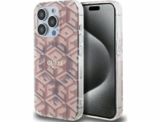 Guess  GUHMP15XHGCUSTGP iPhone 15 Pro Max 6,7 růžové/růžové pevné pouzdro IML GCube MagSafe