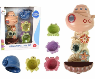 LeanToys Bath Set Loď Mořská zvířata Vodopád