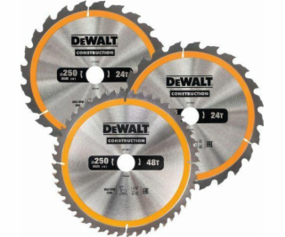 Dewalt  OKRUHOVÁ PILA EX SET. 3ks 250mm 2x24z, 1x48z