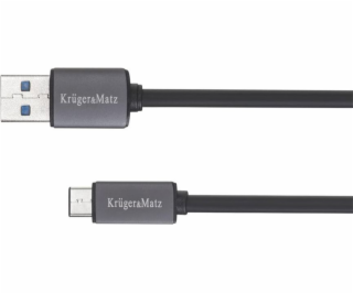 Kruger&Matz USB-A - USB-C USB kabel 1 m černý (KM0348)