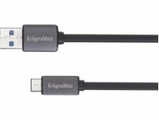 Kruger&Matz USB-A - USB-C USB kabel 1 m černý (KM0348)