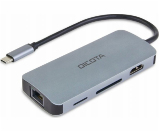 DICOTA USB-C 8-in-1 Multi Hub 4K PD 100W, dokovací stanice