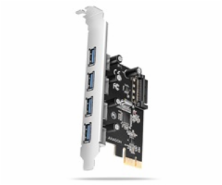 AXAGON PCEU-430RS, PCIe řadič, 4x USB 5Gbps port, SATA na...