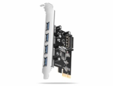 AXAGON PCEU-430RS, PCIe řadič, 4x USB 5Gbps port, SATA napájení, Renesas PD720201, SP