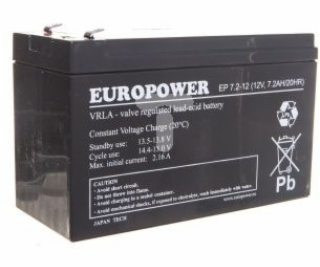 Europower Bezúdržbová baterie AGM 7,2Ah 12V Europower EP ...