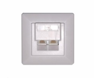 Zásuvka UTP 2x RJ45 Cat5E, duální svorkovnice, pod omítku