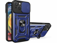 Pouzdro Hurtel Hybrid Armor Camshield iPhone 14, pancéřový kryt s krytem fotoaparátu, modrý