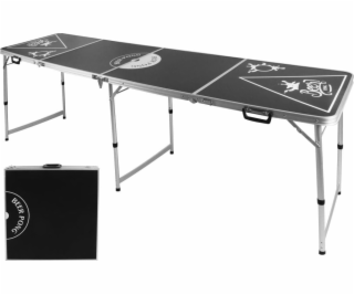 HI Skládací stůl Beer Pong, nastavitelná výška, černý