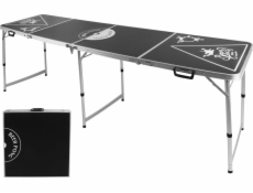 HI Skládací stůl Beer Pong, nastavitelná výška, černý