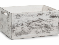 Úložný box Zeller RUSTIC WHITE, dřevěný - bílý, 40x30x20 cm, ZELLER