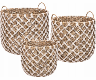 Úložné koše Atmosphera Bamboo MACRAME, 3 kusy