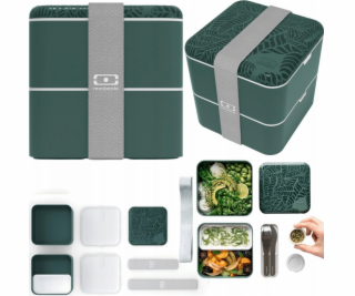 Monbento Bento Square Graphic Jungle zelená