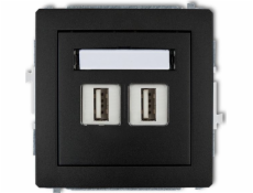 ELS Elektrotechnika DECO Dvojitá zásuvka 2xUSB-AA matná černá 12DGUSB-2