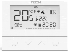 Tech ST-292V3 drátový dvoupolohový pokojový ovladač L-5 (3 mm sklo) bílý