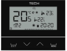 Tech ST-292V3 drátový dvoupolohový pokojový ovladač L-5 (3 mm sklo) černý