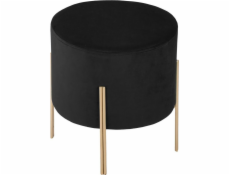 Pouffe Atmosphera Black se zlatými nožičkami Black Velvet