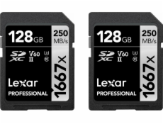 Karta Lexar Professional 1667x (2 ks) SDXC 128 GB Class 10 UHS-II/U3 V60 (LSD1667128G-B2NNG)