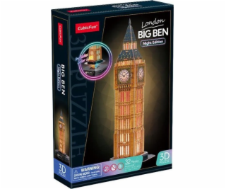 Puzzle 3D s LED Noční edice: Big Ben 32 dílků