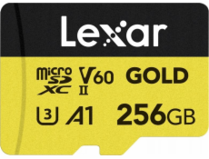 Karta Lexar Gold MicroSDXC 256 GB Class 10 UHS-II/U3 A1 V60 (LMSGOLD256G-BNNNG)