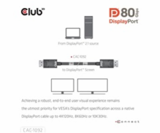 Club3D Kabel DisplayPort 2.1 na DisplayPort 2.1, DP80, 4K...