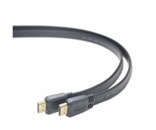 PremiumCord HDMI High Speed + Ethernet plochý kabel, zlac...