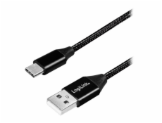 LogiLink USB-A - USB-C kabel USB 1 m černý (CU0140)