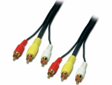 Lindy RCA (Cinch) x3 - RCA (Cinch) x3 kabel 10m černý (35544)