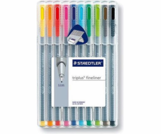 Fix na vlákna Staedtler TRIPLUS FINELINER, pouzdro, 10 ba...