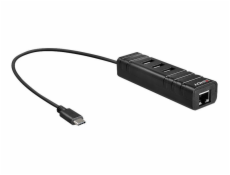 Lindy USB HUB 1x RJ-45 + 3x USB-A 3.0 (43249)