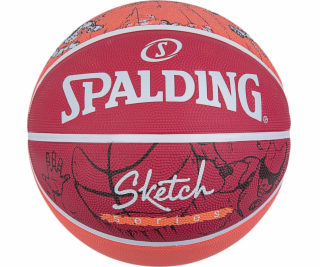 Basketbalový míč Spalding Street Sketch Dribble, červený,...