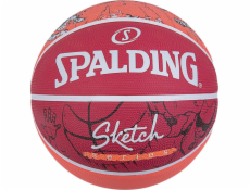 Basketbalový míč Spalding Street Sketch Dribble, červený, velikost 7