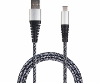 USB 2GO USB-A - USB-C kabel 1 m Černostříbrný (795953)