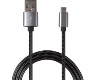 USB 2GO USB-A - USB-C kabel 1 m Černostříbrný (795812)