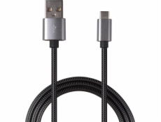 USB 2GO USB-A - USB-C kabel 1 m Černostříbrný (795812)