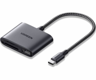 UGREEN Čtečka paměťových karet USB-C na SD/TF + USB 2.0