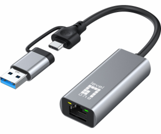 Adaptér LevelOne USB Adaptér LevelOne USB-C + USB-A -> RJ...