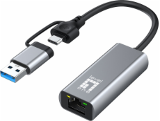 Adaptér LevelOne USB Adaptér LevelOne USB-C + USB-A -> RJ45 10/100/1000/2500 gr