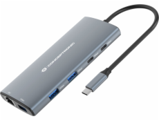 Conceptronic USB HUB CONCEPTRONIC 10-in-1 Dock USB-C->HDMI,2xUSB-C,3xUSB-A,SD sw