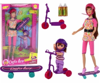 Sada LeanToys Lucy Doll Pink Scooter Skateboard Helmets