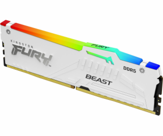 KINGSTON DIMM DDR5 16GB 6000MT/s CL36 FURY Beast RGB Bílá...