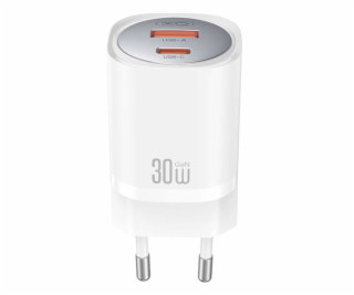 Nástěnná nabíječka XO CE21, 30W, GaN, 1x USB-C, 1x USB-A