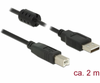 Delock USB kabel USB-A - USB-B 2 m černý (84897)