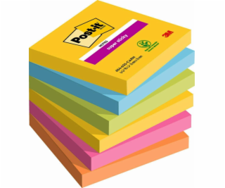 3M Post-it® Super Sticky Notes, KARNEVAL, 76x76mm, 6x90 k...