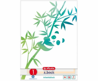 Arbeitsblock A4 GREENline 50 Blatt Lineatur 01 Motiv Pand...