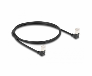 Patch kabel RJ-45 Cat.6a S/FTP, Slim 90° úhlový