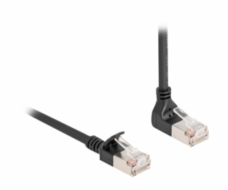 Patch kabel RJ-45 Cat.6a S/FTP, Slim 90° úhlový